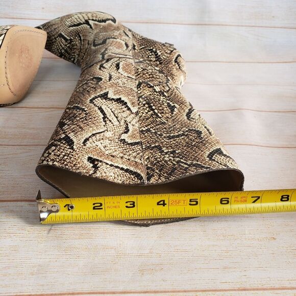 Vince Camuto Leather Senimda Pointy Toe Snake Print Heeled Boots Size 8 1/2M - Picture 12 of 16